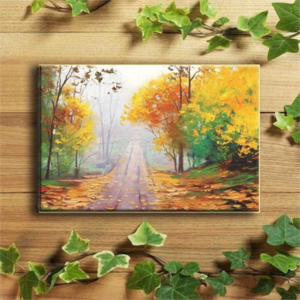 Tranh Canvas Vicdecor TCV0021 Con Đường Lá Vàng