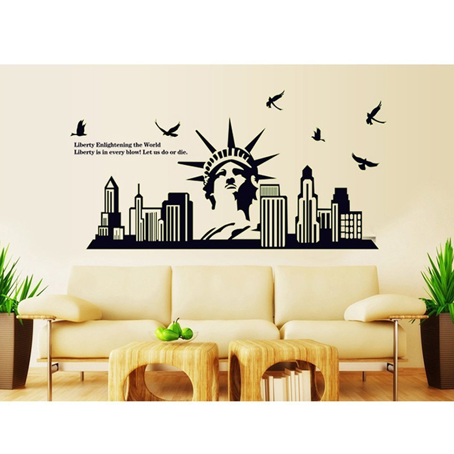 Decal Dán Tường Thành phố New York Dạ Quang Binbin PK94 (65 x 130 cm)