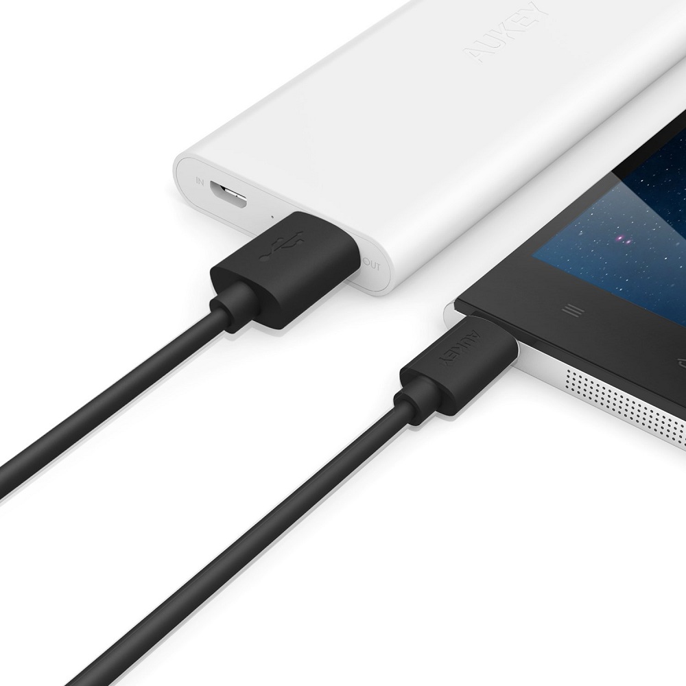 Bộ 5 Dây Cáp Sạc Micro USB Aukey CB-D5 (Đen) - Hàng Chính Hãng