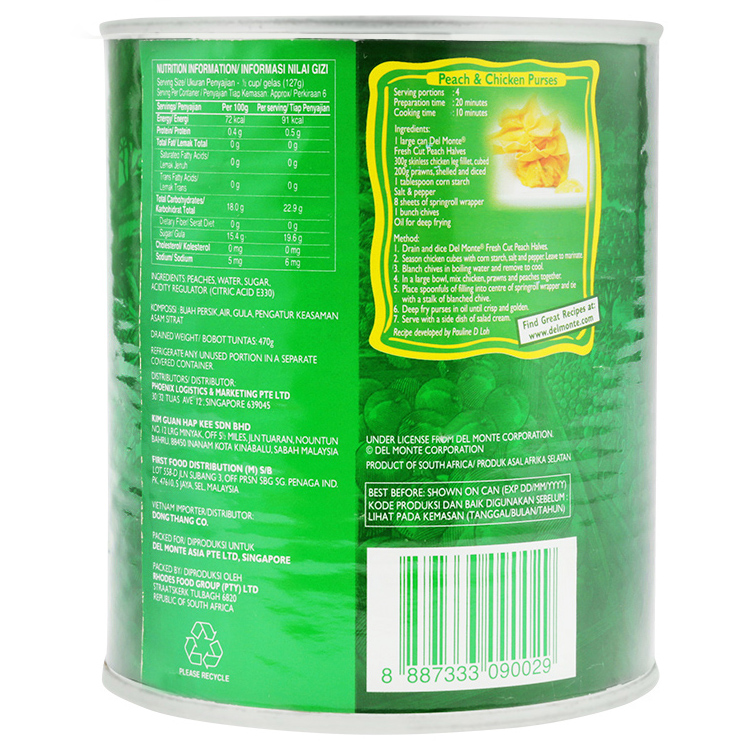Đào Ngâm Đường Del Monte Hộp 825g