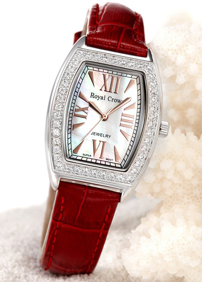 Đồng Hồ Nữ Dây Da Royal Crown 3635ST - Đỏ