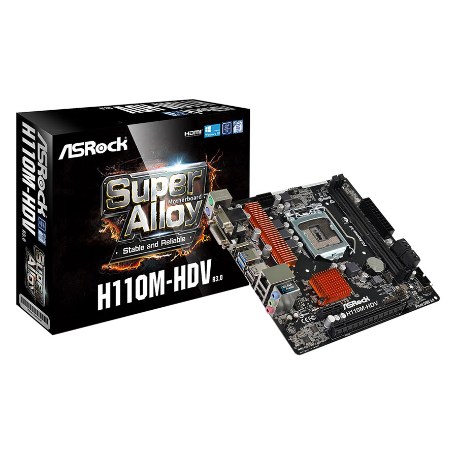 Bo Mạch Chủ Mainboard ASRock H110M-HDV/ R 3.0 - Hàng Chính Hãng