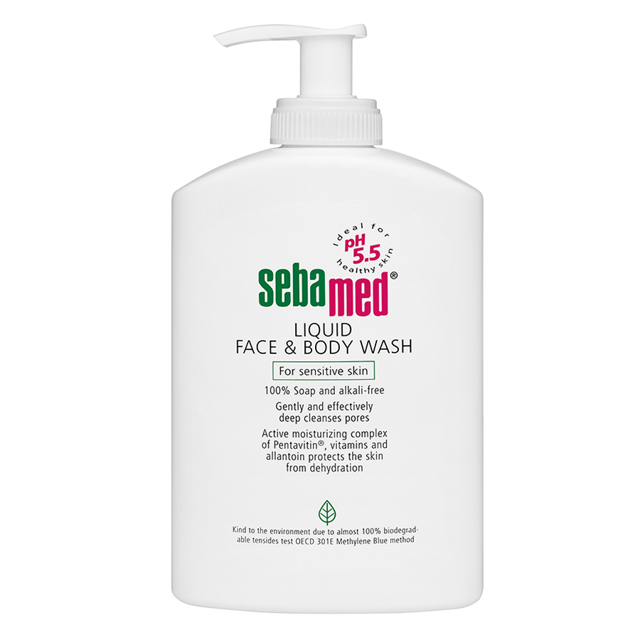 Sữa Rửa Mặt Và Tắm Toàn Thân Cho Da Nhạy Cảm Sebamed Liquid Face & Body Wash SSS01A