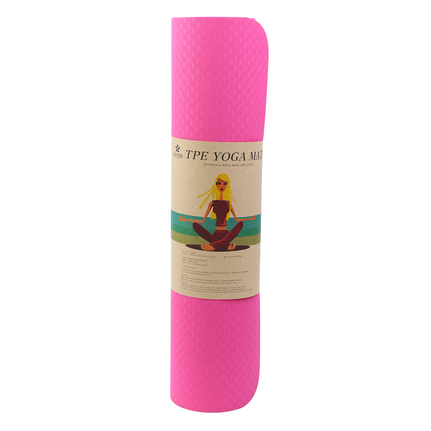 Thảm Yoga TPE 2 Lớp Tiến Sport (6mm) - Màu Ngẫu Nhiên - Tặng Kèm Túi Đựng