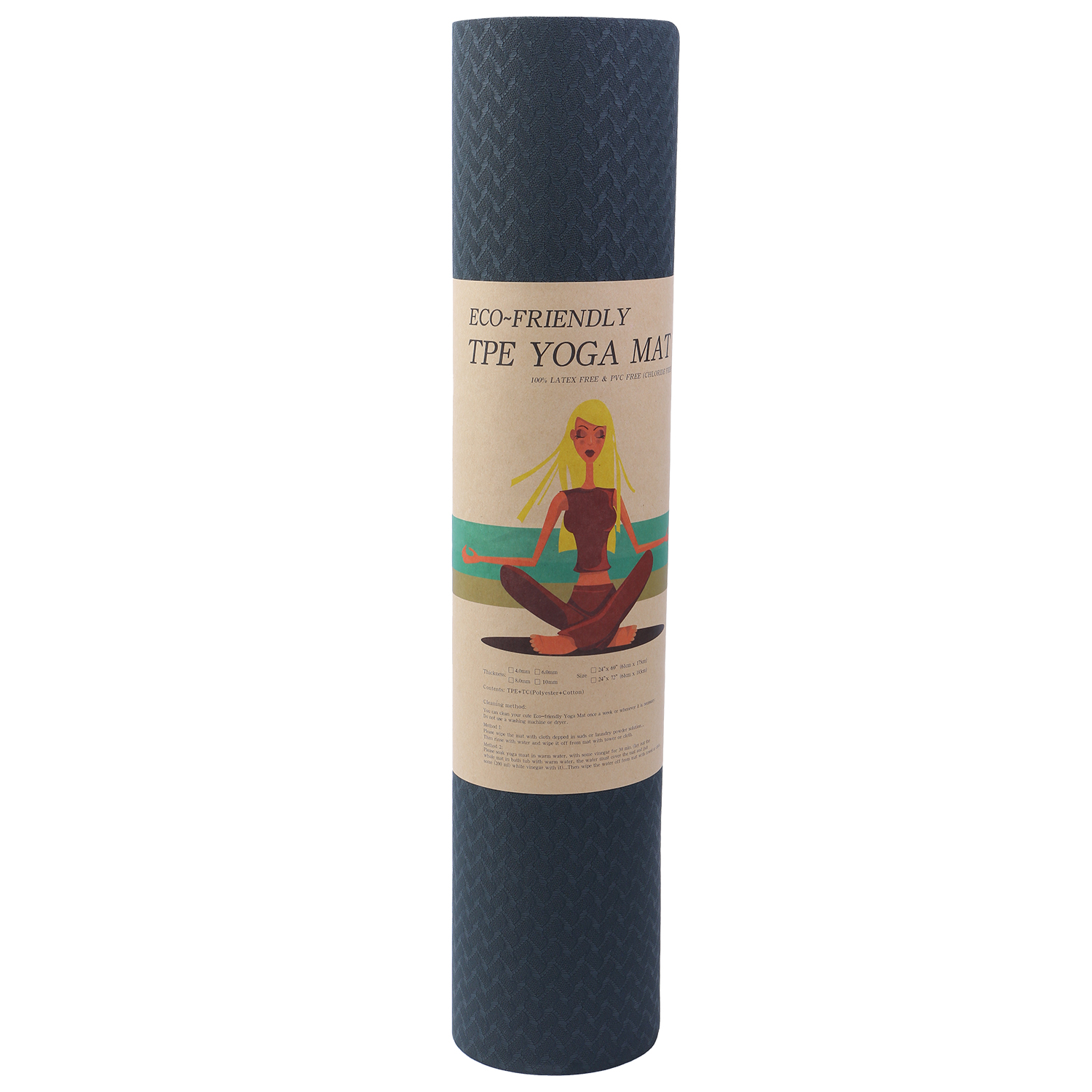 Thảm Yoga TPE 2 Lớp Tiến Sport (6mm) - Màu Ngẫu Nhiên - Tặng Kèm Túi Đựng