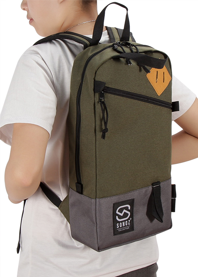Balo Sonoz Le Petit Coeur MILITANTGRIS0217 (41 x 21 cm) - Xanh Phối Xám