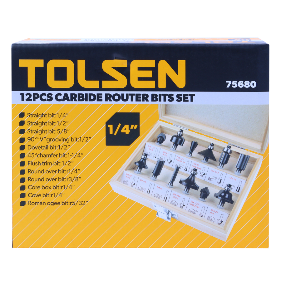 Bộ Mũi Đánh Phay Router Tolsen 75680