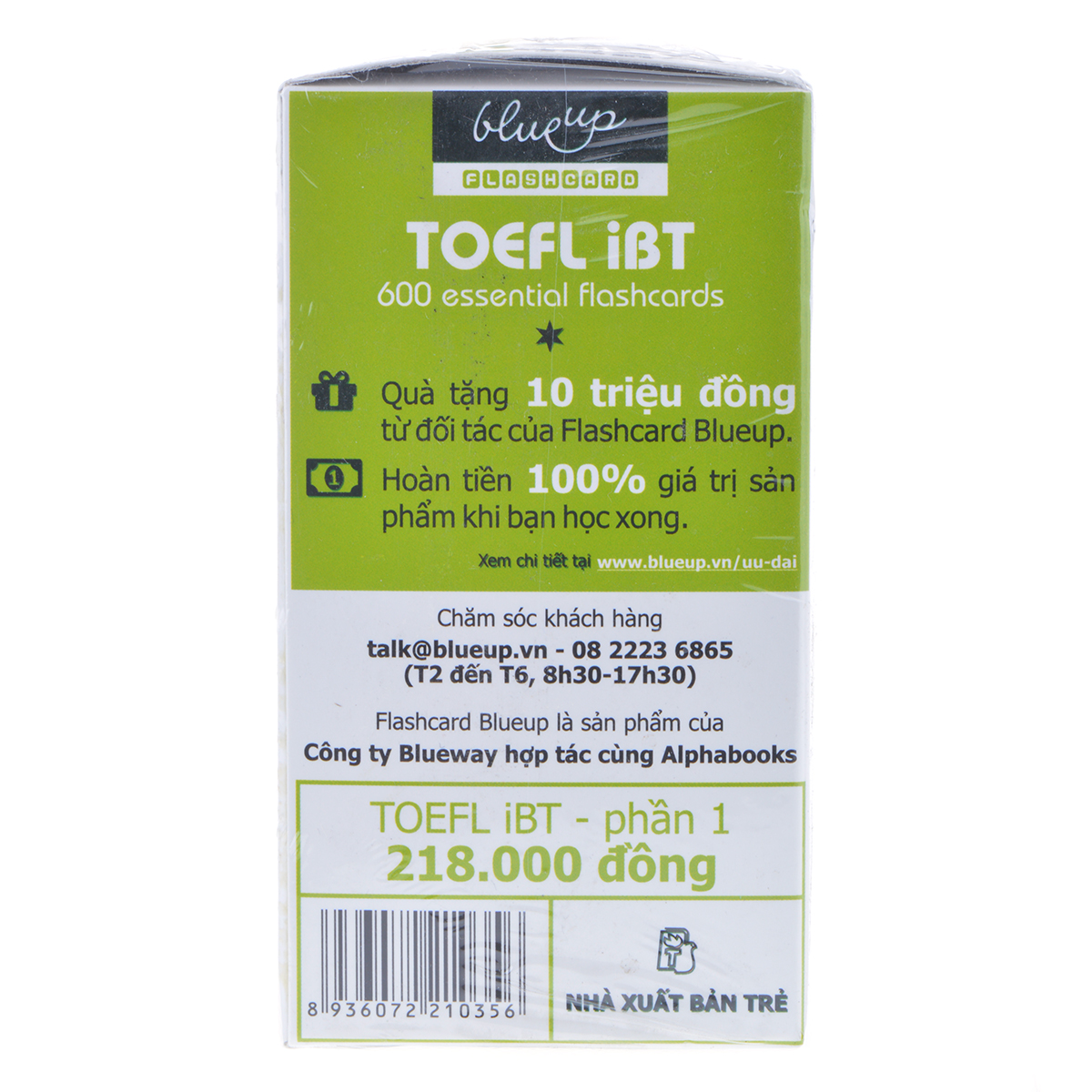 Hộp Blueup TOEFL iBT 600 Essential Flashcards For Toefl iBT - Phần 1