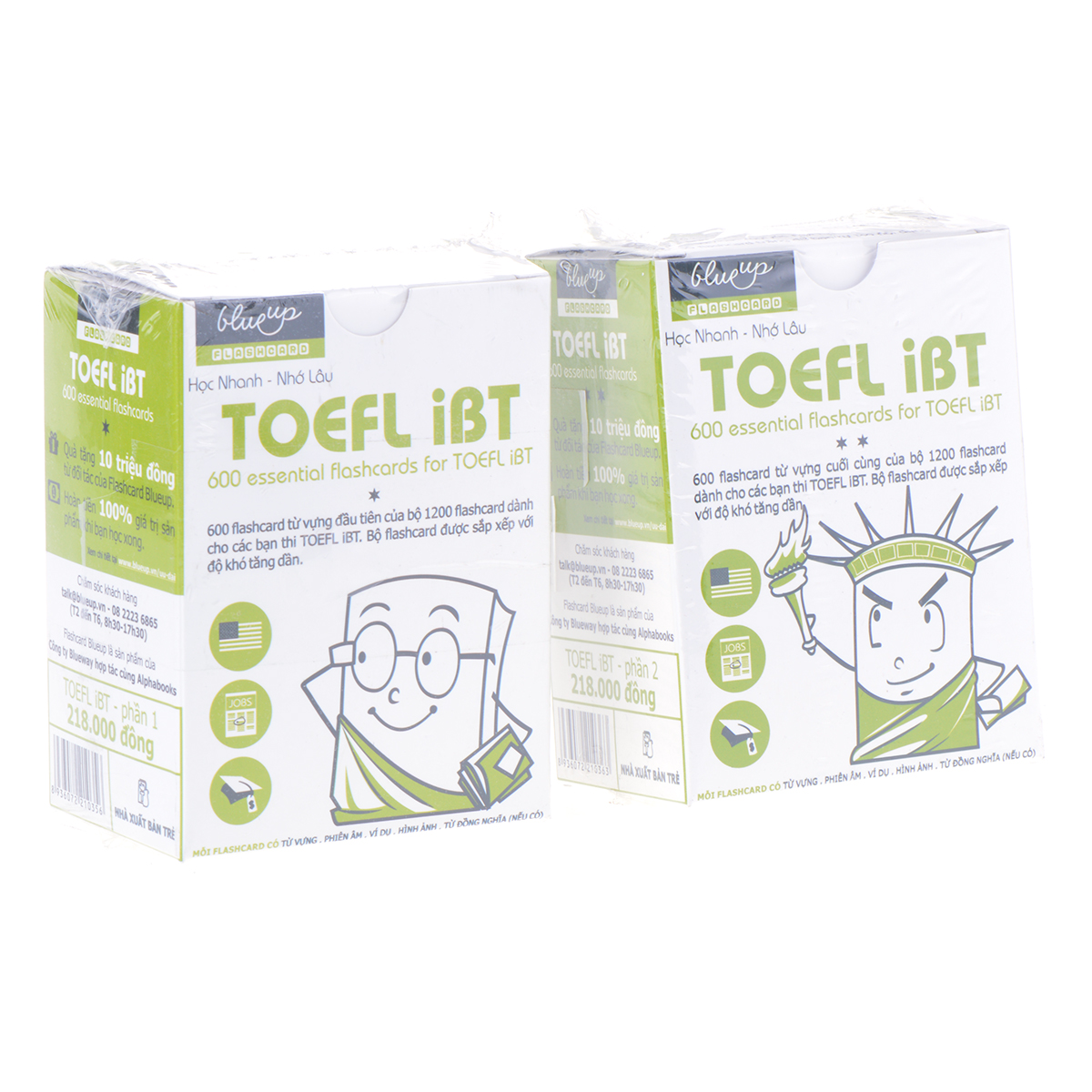 Combo Trọn Bộ Blueup TOEFL iBT 1200 Essential Flashcards For Toefl iBT