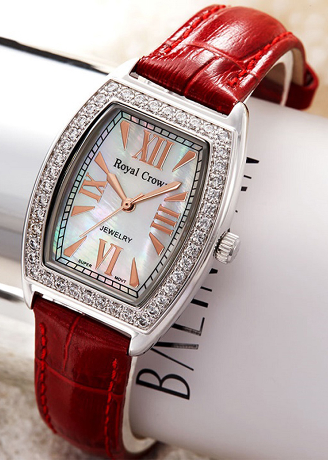 Đồng Hồ Nữ Dây Da Royal Crown 3635ST - Đỏ
