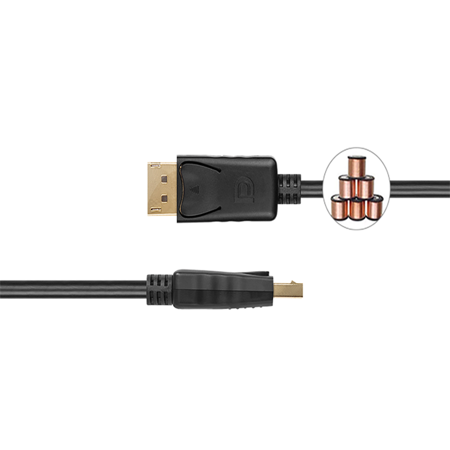 Cáp Chuyển Displayport Ra Displayport Unitek YC 610BK - Hàng Chính Hãng