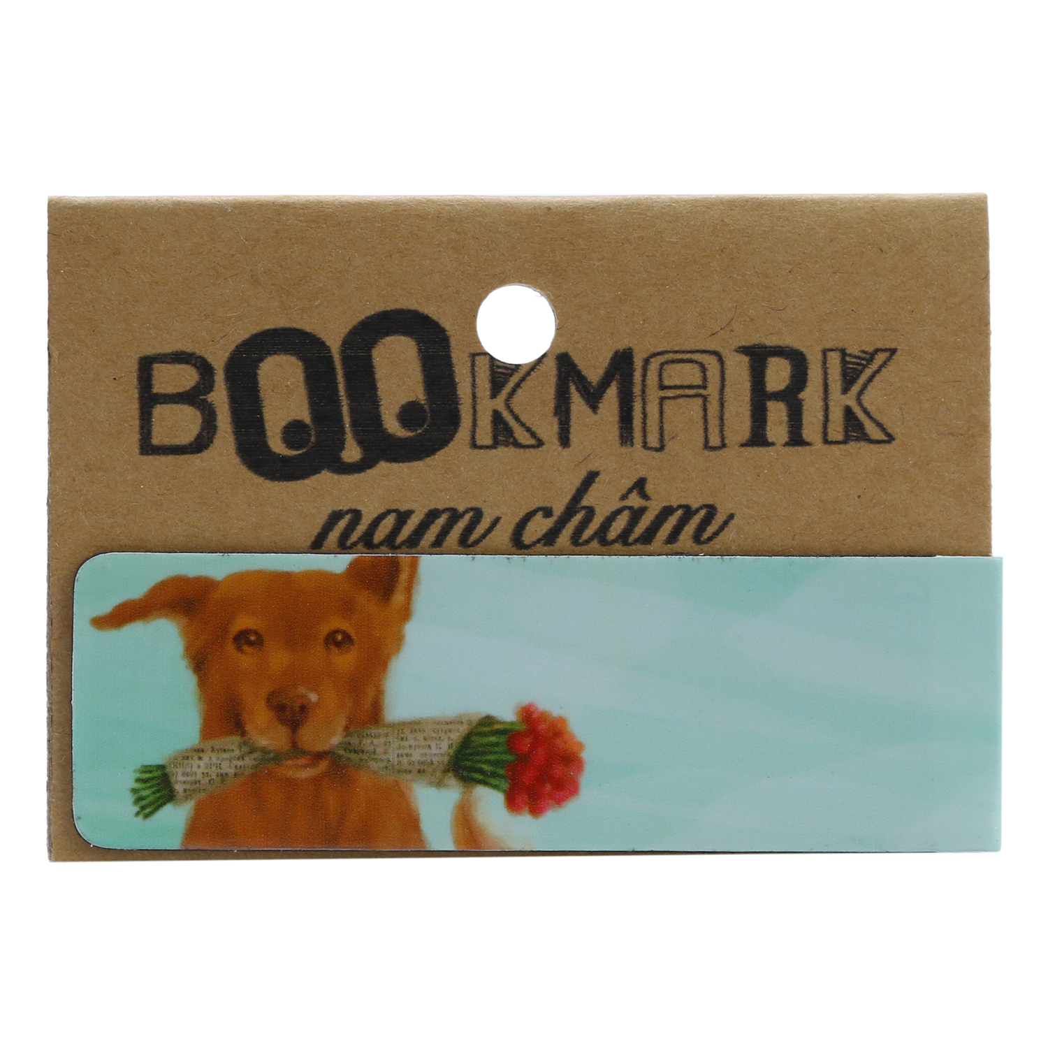 Bookmark Nam Châm Kính Vạn Hoa - Con Chó Nhỏ Mang Giỏ Hoa Hồng: Pig