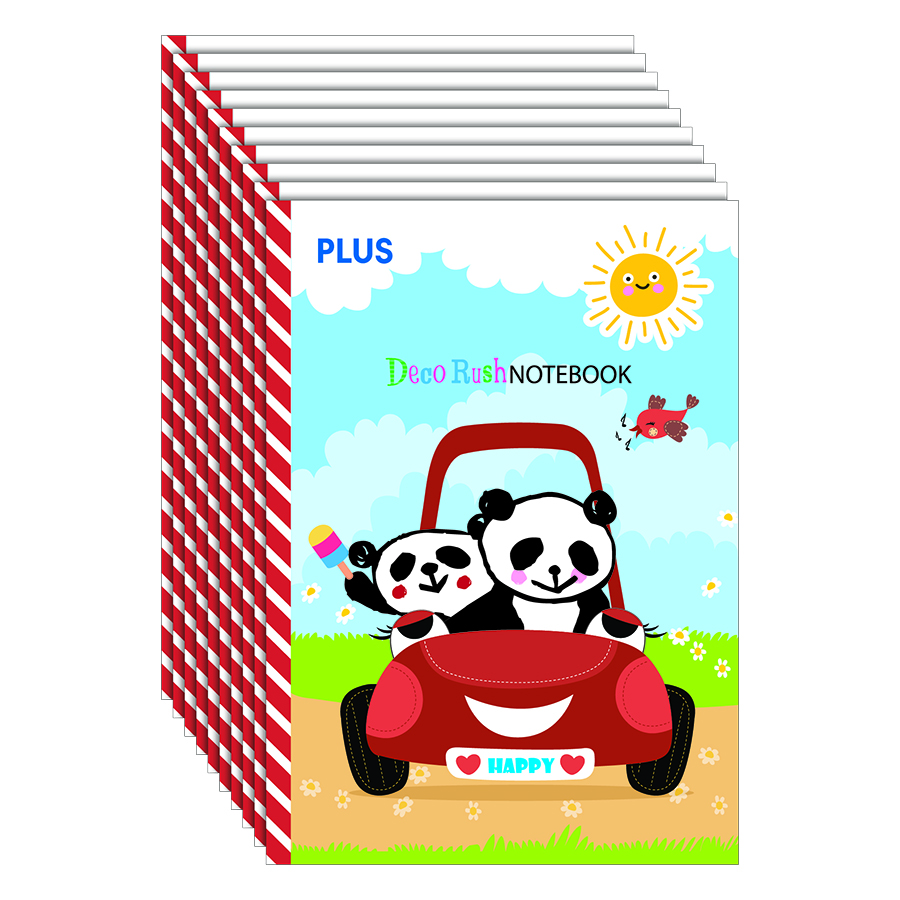 Lốc 10 Cuốn Tập Plus Kẻ Ngang B5 Deco Rush - 88-V09 - Mẫu Ngẫu Nhiên