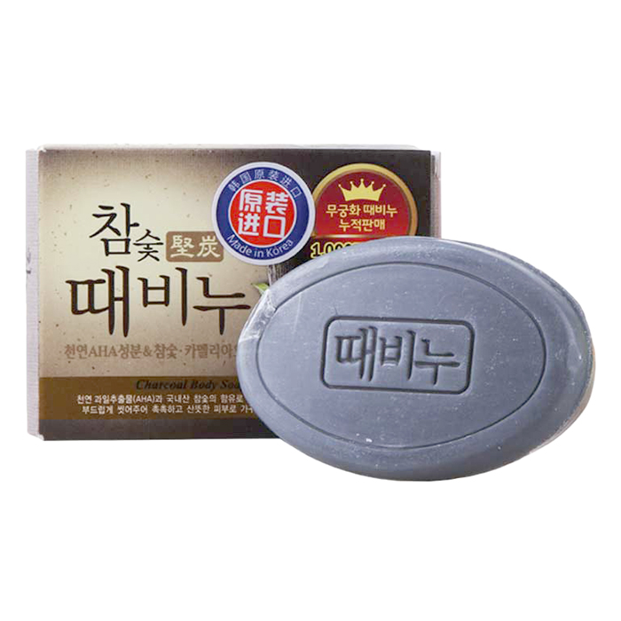 Xà Bông Tắm Mukungwa Hardwood Charcoal Scrub Soap Tinh Chất Than Hoạt Tính 100g