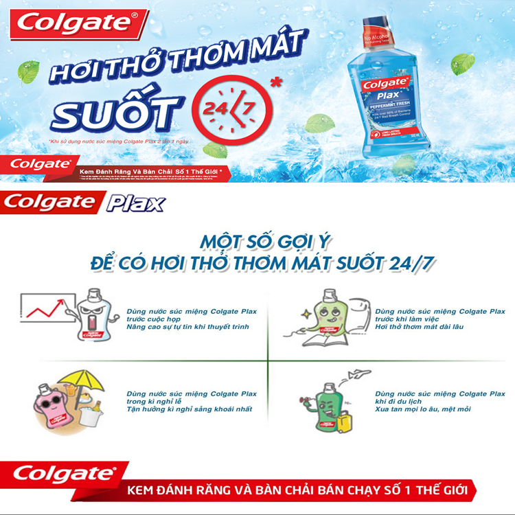 Nước Súc Miệng Colgate Plax Peppermint Bạc Hà The Mát (500ml) - 1525268