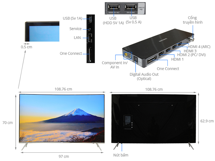 Smart Tivi Cong 4K Samsung 49 inch UA49KS7500 - Hàng Chính Hãng