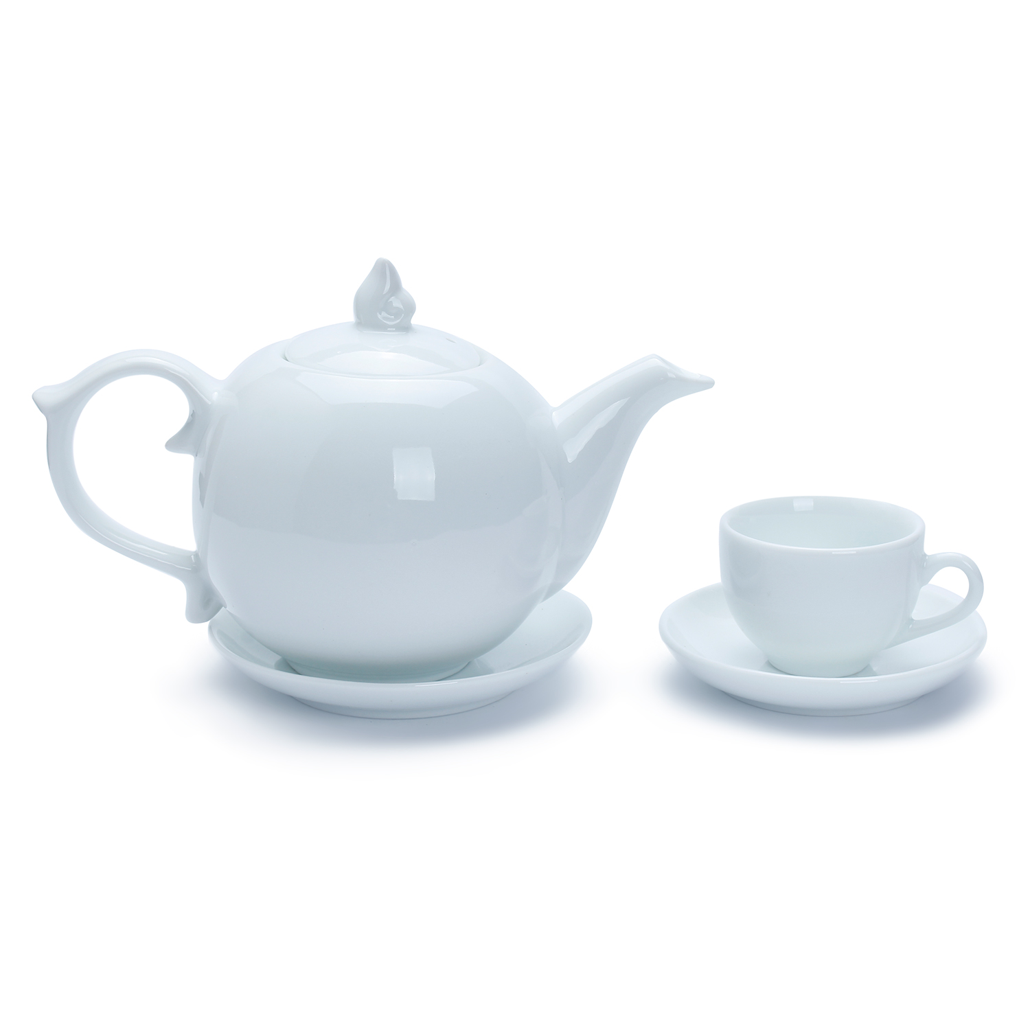Bộ Bình Trà Chóp Trắng Gốm Sứ Bát Tràng T600-H