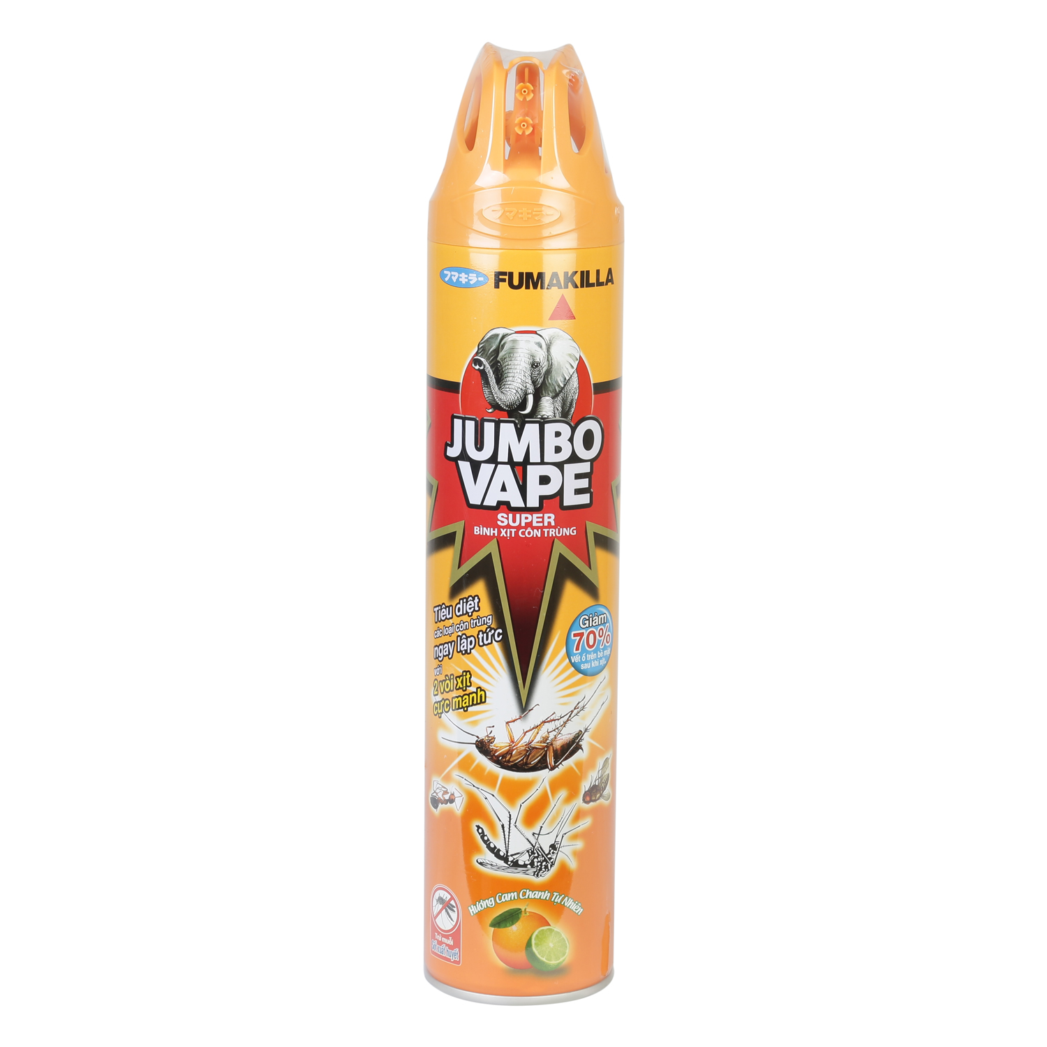 Bình Xịt Côn Trùng - Jumbo Vape - Multi - Insect Killer - Hương Cam Chanh Tự Nhiên - 8934732201911