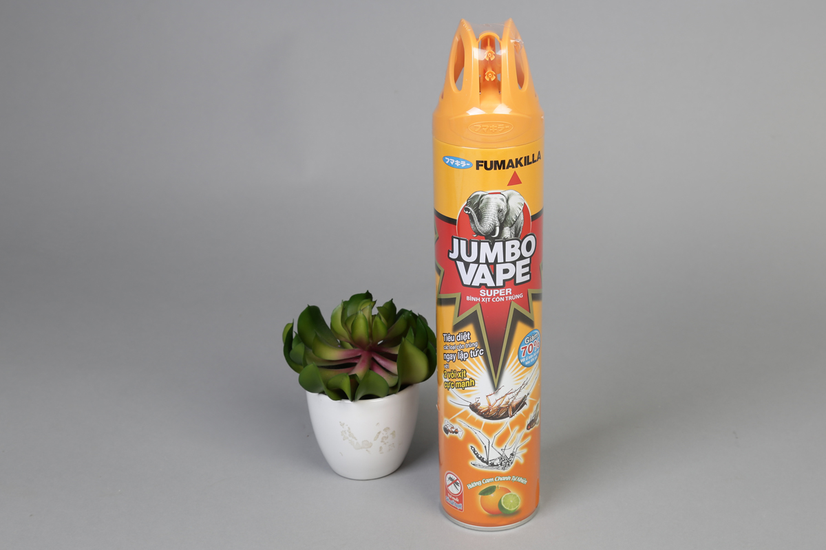 Bình Xịt Côn Trùng - Jumbo Vape - Multi - Insect Killer - Hương Cam Chanh Tự Nhiên (600ml) - 8934732201911