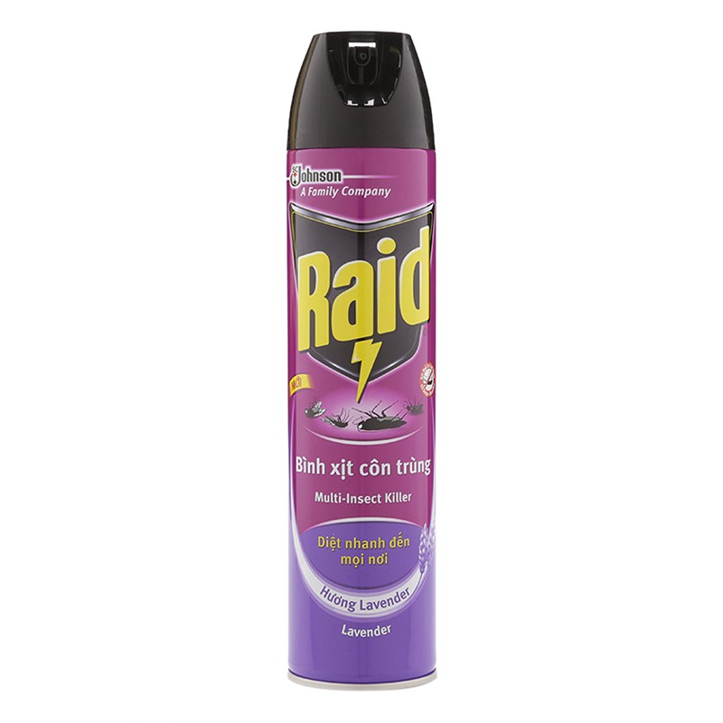 Xịt Côn Trùng Raid Hương Lavender (600ml)