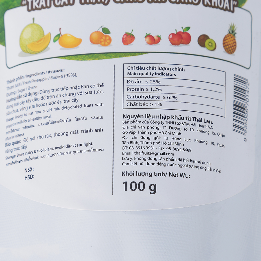 Thơm Sấy Dẻo Thaifruitz