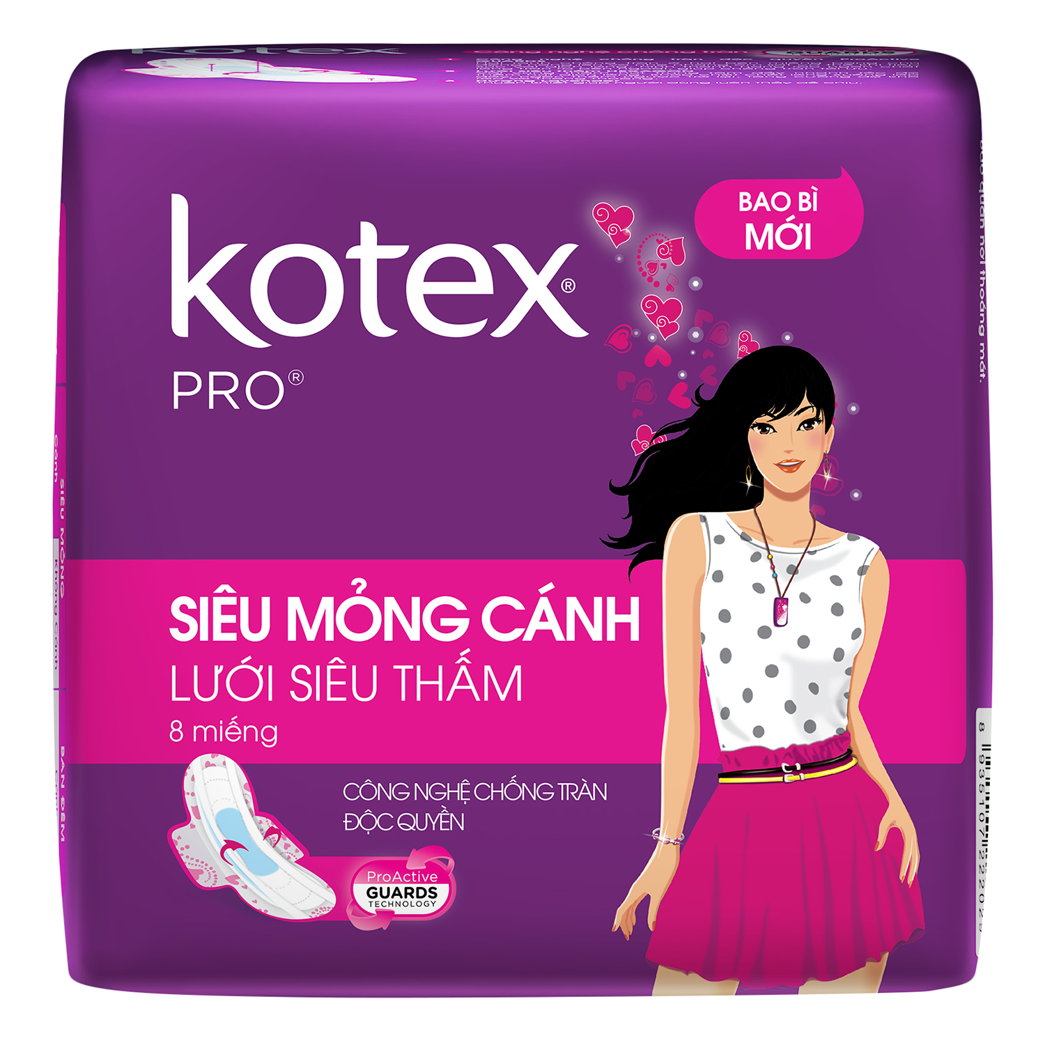 Băng Vệ Sinh Kotex Pro Siêu Mỏng Cánh 8