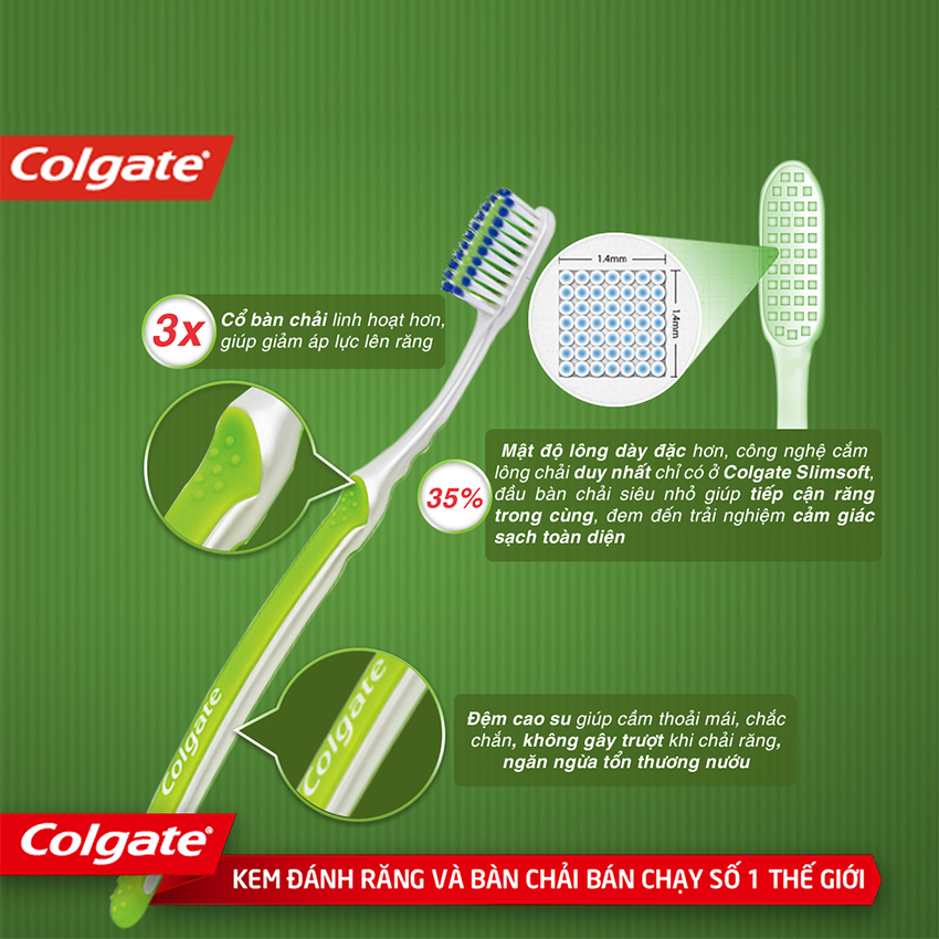 Bộ Đôi Bàn Chải Đánh Răng Colgate  Slimsoft 3x Sạch Mềm Mịn - 183902092