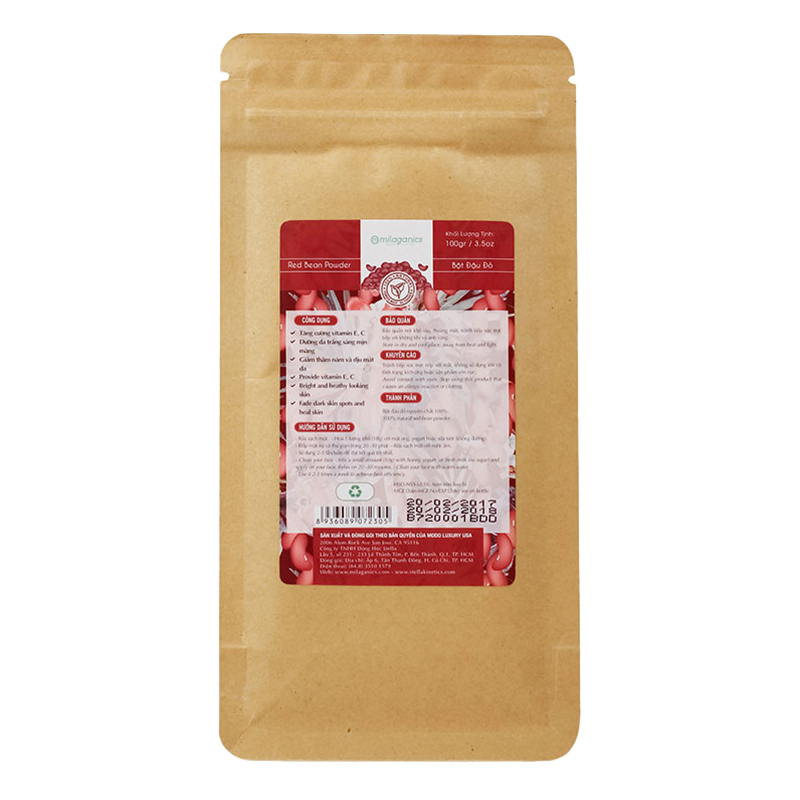 Bột Đậu Đỏ Dưỡng Trắng Da Milaganics 100g