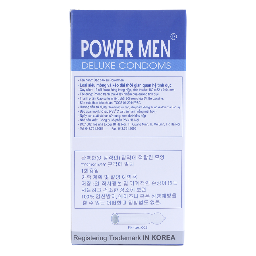 Bao Cao Su Siêu Mỏng Kéo Dài Powermen Viagra (12 Chiếc)