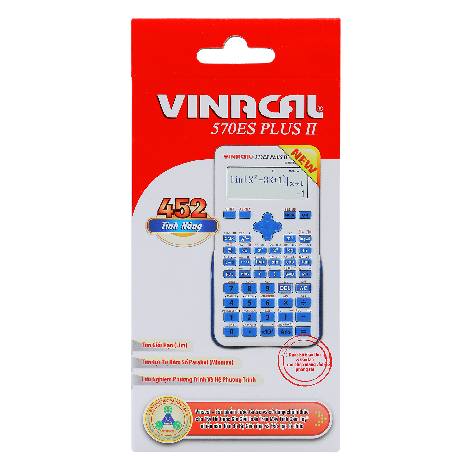 Máy Tính Học Sinh Vinacal 570ES Plus II - Xanh dương - Hàng Chính Hãng