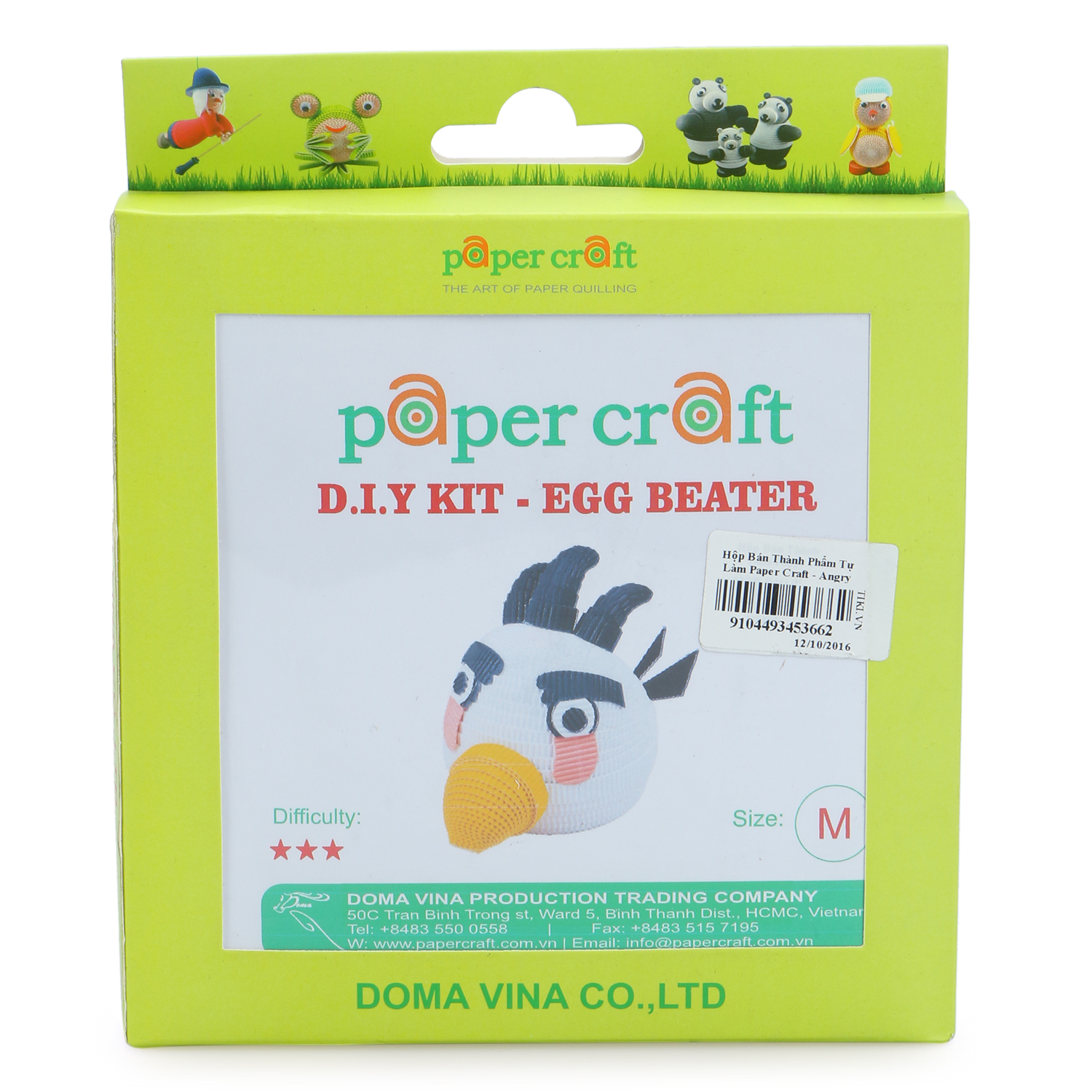 Hộp Bán Thành Phẩm Tự Làm Paper Craft - Angry Bird - Trắng - M