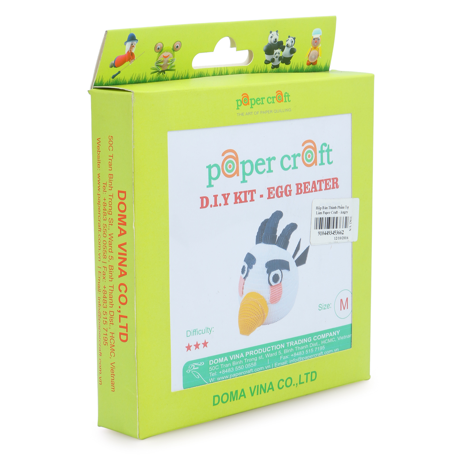 Hộp Bán Thành Phẩm Tự Làm Paper Craft - Angry Bird - Trắng - M