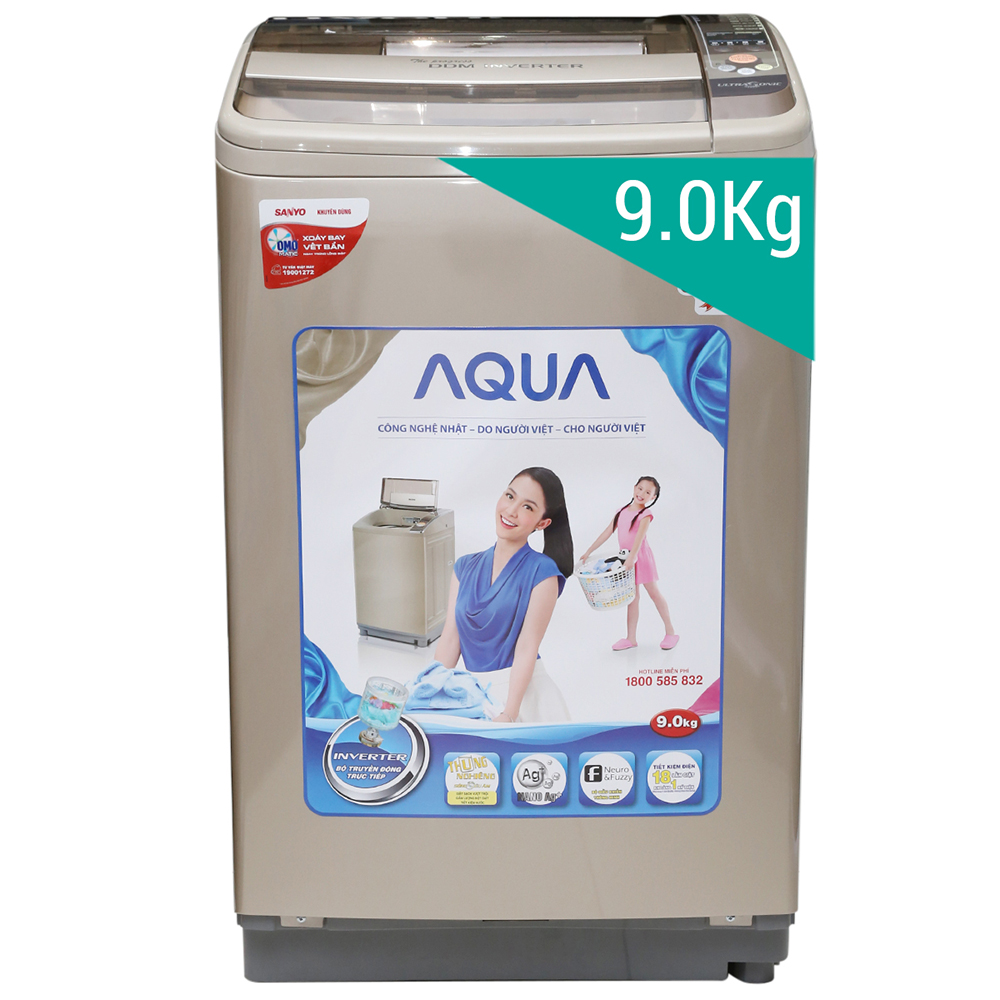 Máy Giặt Cửa Trên Inverter Aqua AQW-DQ900ZT (9 Kg) - Hàng Chính Hãng