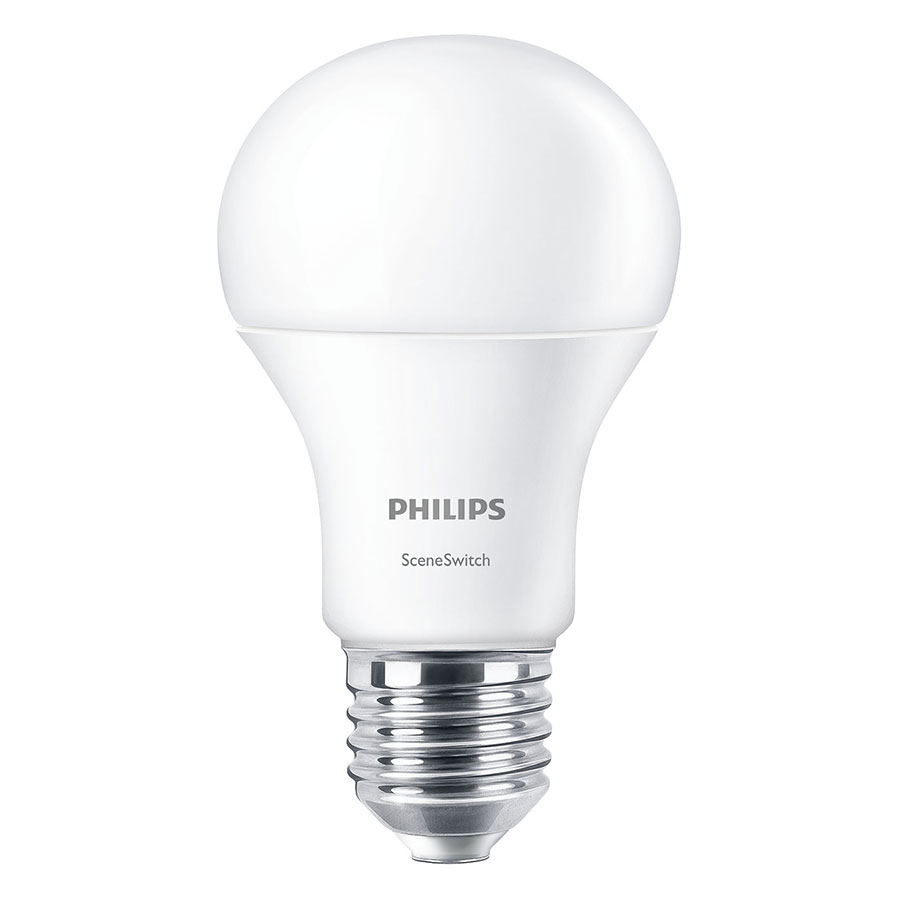 Bóng Đèn Philips LED Scene Switch Đổi Màu Ánh Sáng 9.5W 3000K/6500K E27 P45 -Ánh sáng Trắng / Vàng - Hàng Chính Hãng