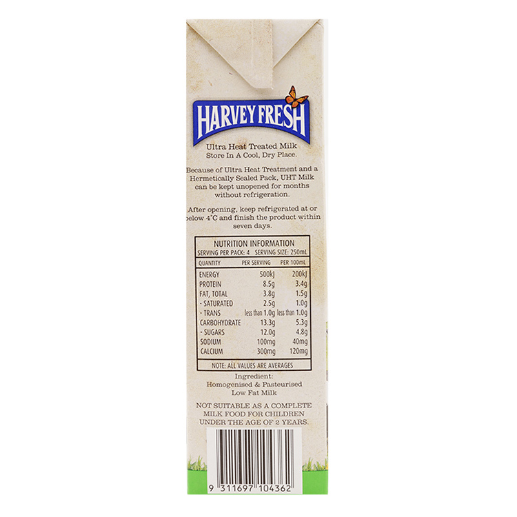 Sữa tươi tiệt trùng Harvey Fresh ít béo