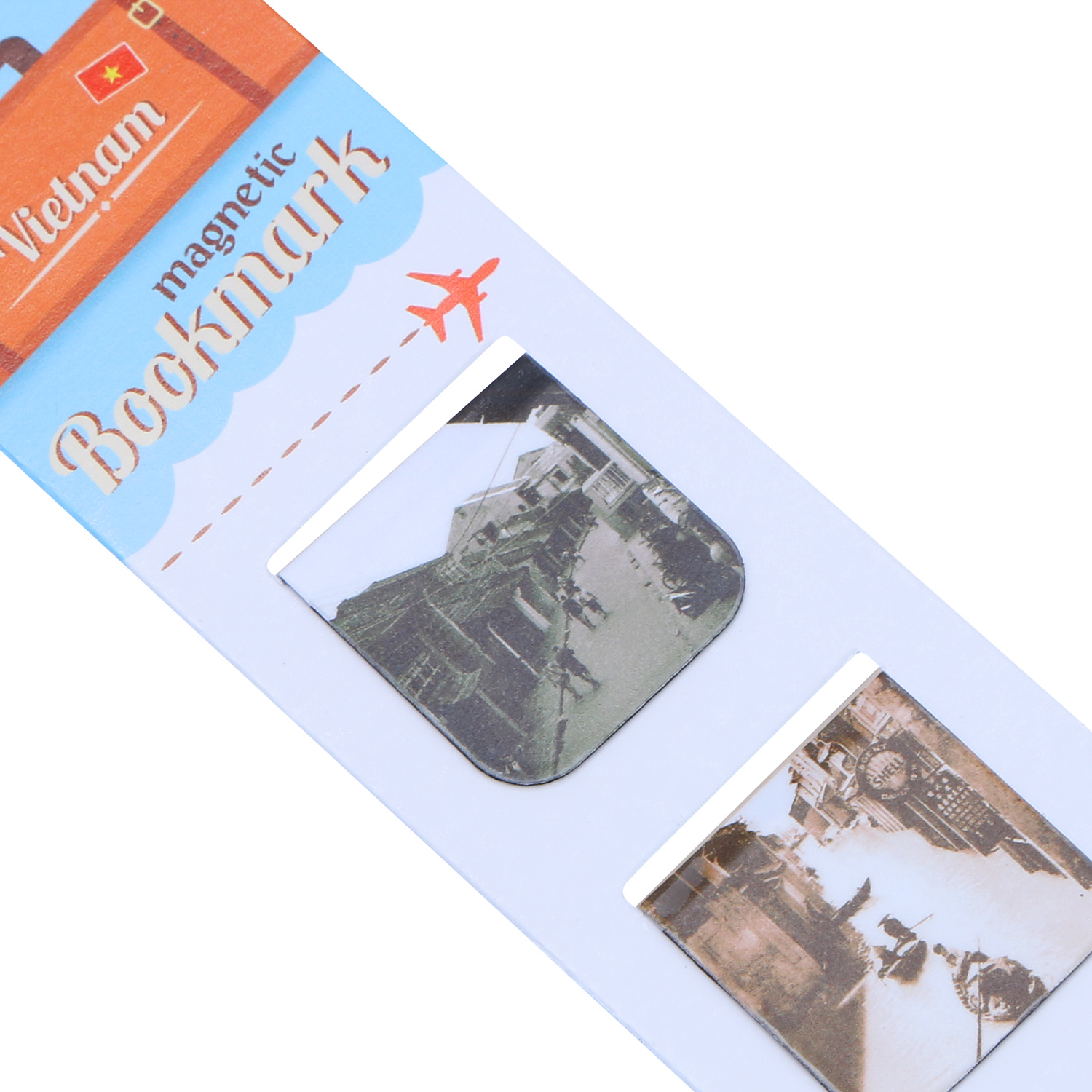 Bộ 3 Bookmark Nam Châm Kính Vạn Hoa - Hội An 4 (Trắng Đen)