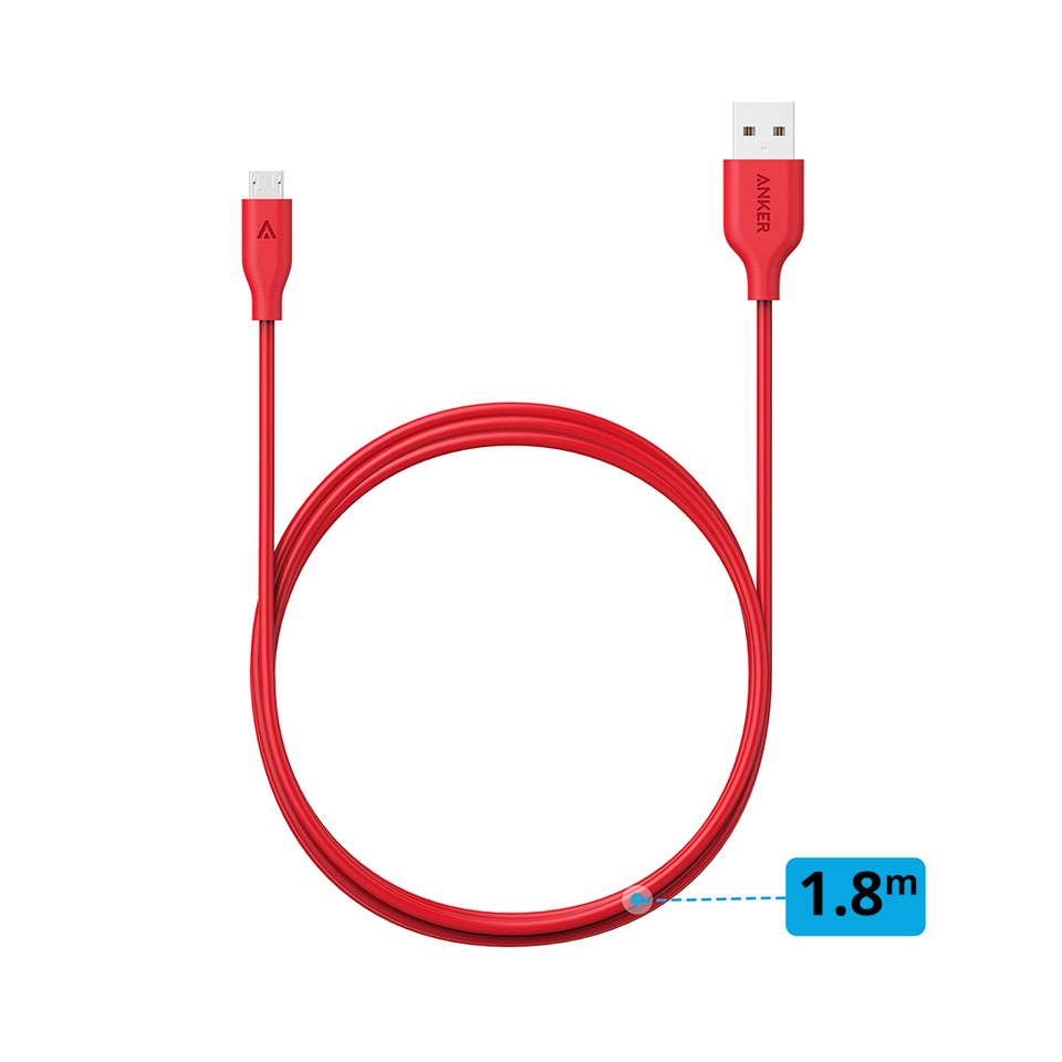 Dây Cáp Sạc Micro USB Anker PowerLine 1.8m - A8133 - Hàng Chính Hãng