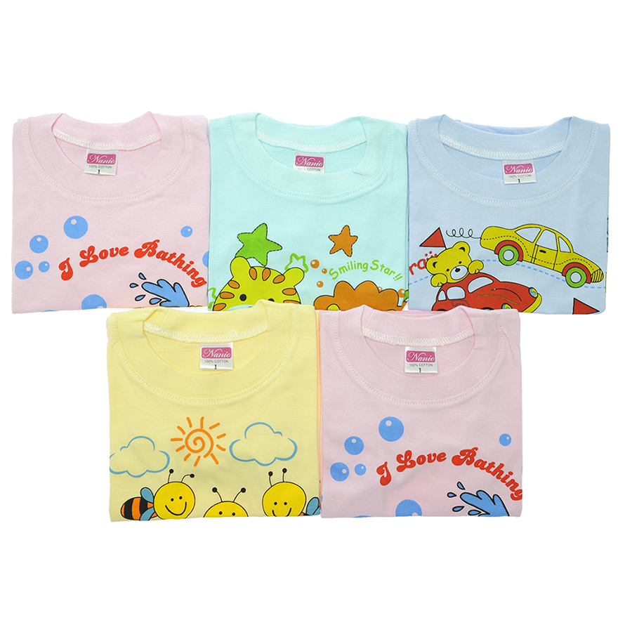 Combo 5 Áo Bo Cổ Tay Dài Màu Nanio S