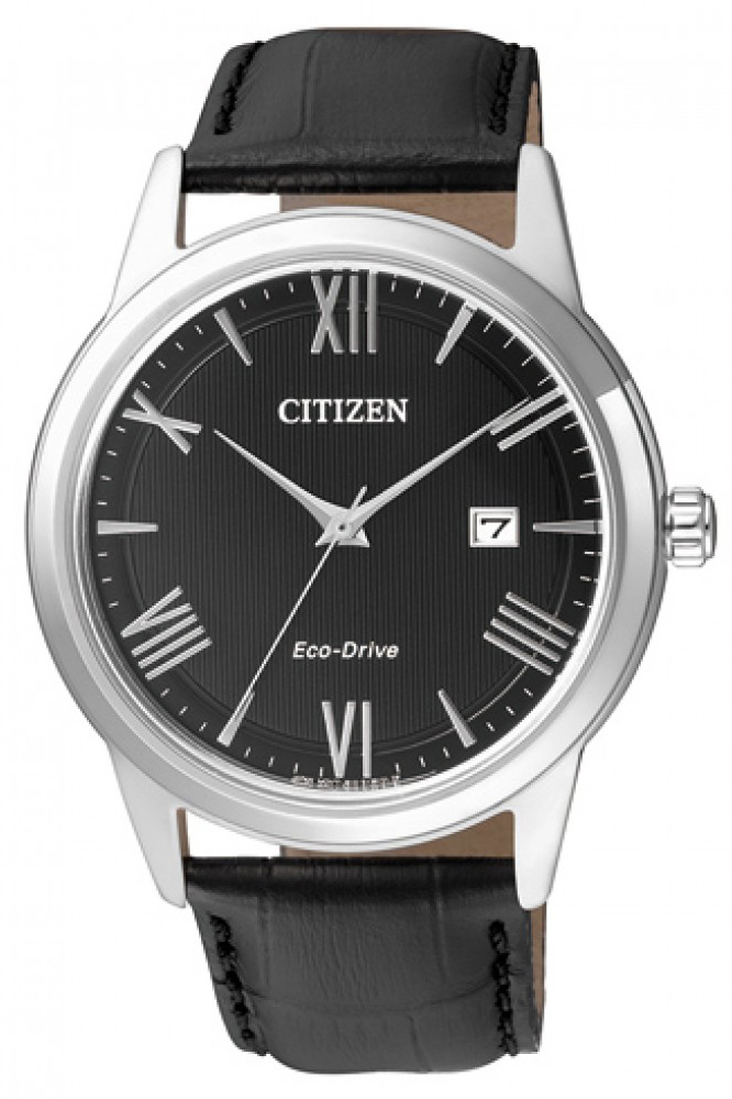 Đồng Hồ Citizen Nam Dây Da Máy Eco-Drive AW1231-07E - Mặt Đen (40mm)