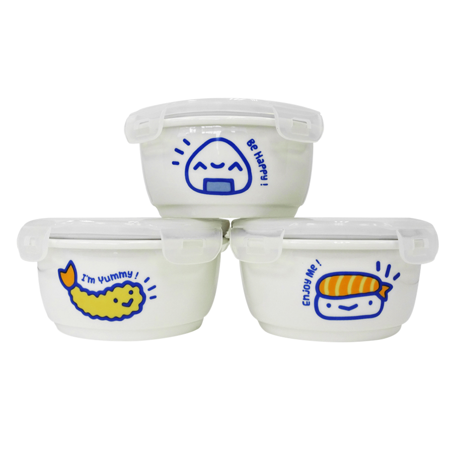 Bộ 3 hộp cơm sứ Dong Hwa B1505-01S301