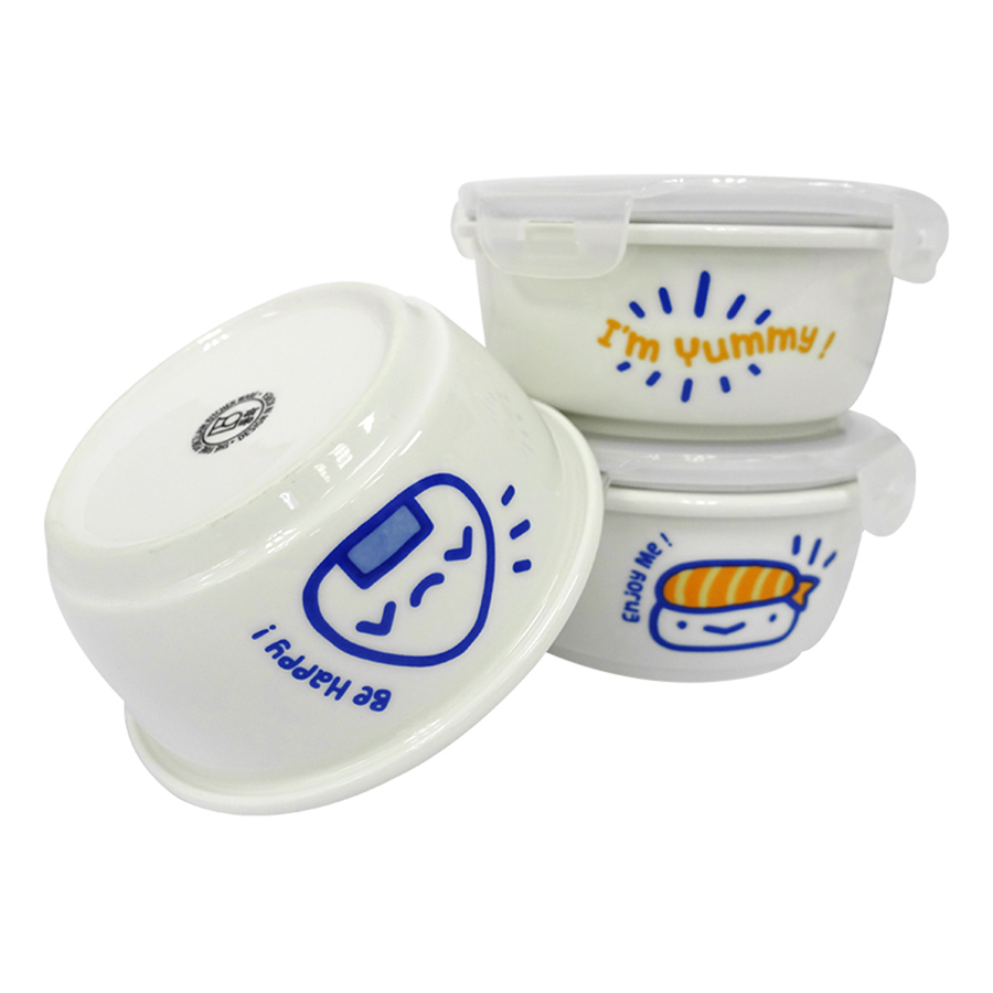 Bộ 3 hộp cơm sứ Dong Hwa B1505-01S301