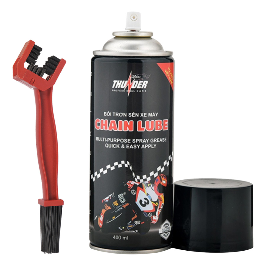 Bộ Chai Xịt Sên Và Bàn Chải Vệ Sinh Sên Xe Máy Thunder Chain Lube