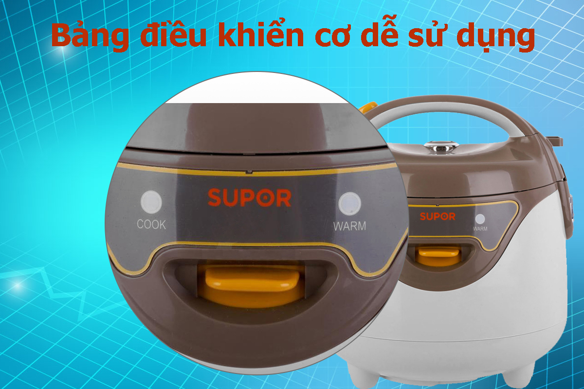 (Hàng chính hãng) Nồi cơm điện Mini Supor CFXB-16YB3VN-36 0.8l (Trắng nâu)