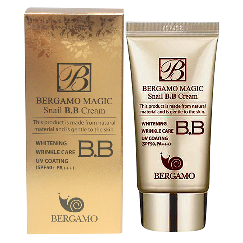 Kem Nền BB Cream Chiết Xuất Tự Nhiên Và Dịu Nhẹ Từ Dịch Ốc Sên Bergamo Magic Snail B.B Cream SPF50 Pa+++ - BERGAMO03 - 50ml