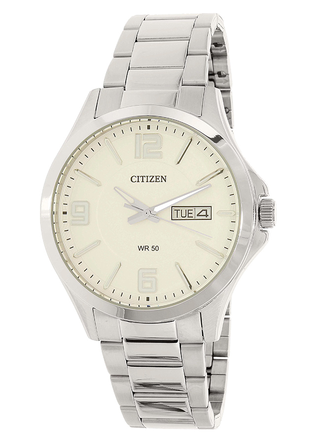 Đồng Hồ Citizen Nam Dây Kim Loại Pin-Quartz BF2001-55A - Mặt Trắng (41mm)