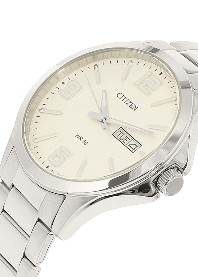 Đồng Hồ Citizen Nam Dây Kim Loại Pin-Quartz BF2001-55A - Mặt Trắng (41mm)