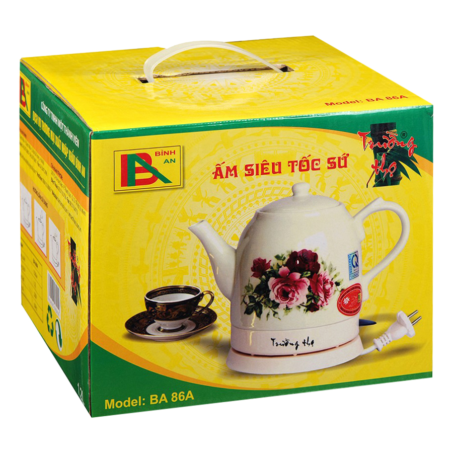 Ấm Siêu Tốc Trường Thọ BA-86A (1.2L) - Trắng- Hãng chính hãng