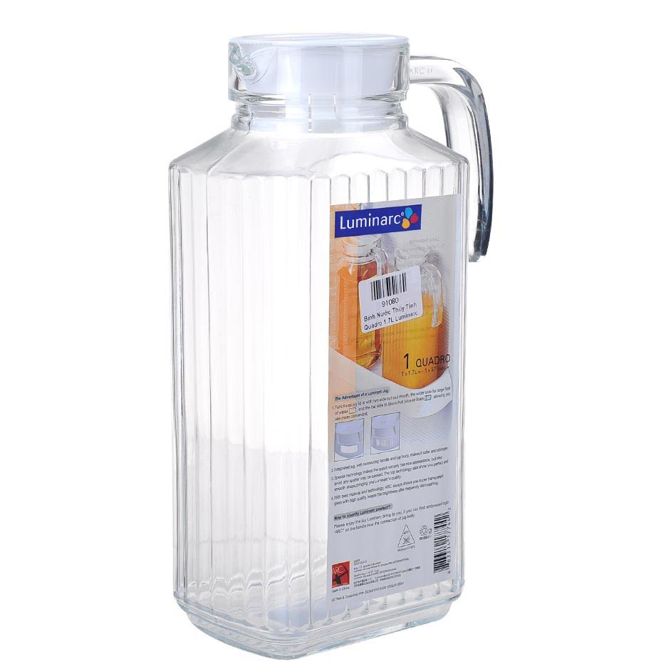 Bình Nước Thủy Tinh Luminarc Quadro G2668 (1.7L)