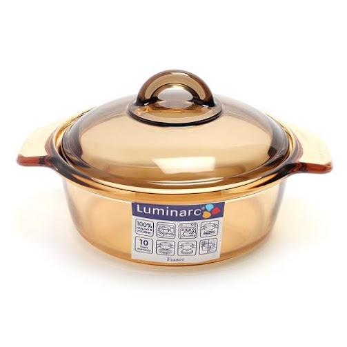 Bộ 3 Nồi Thủy Tinh Luminarc Amberline Blooming NB3123 – 1L + 2L + 3L