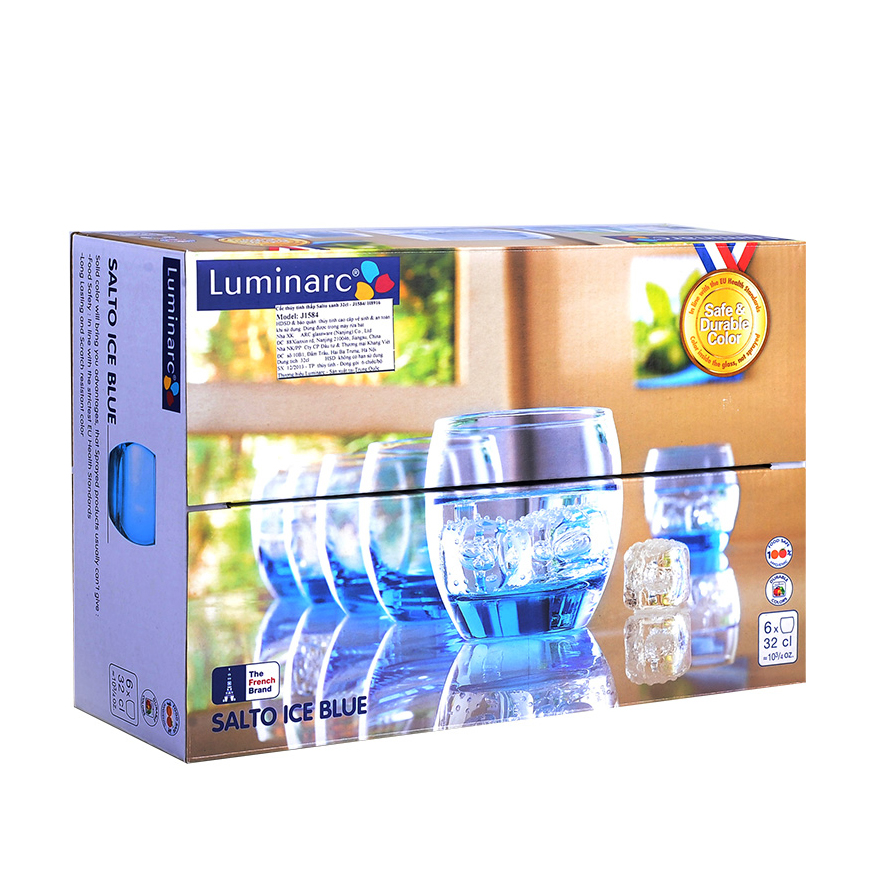 Bộ 6 Ly Thủy Tinh Thấp Luminarc Salto Ice Blue J1584 -